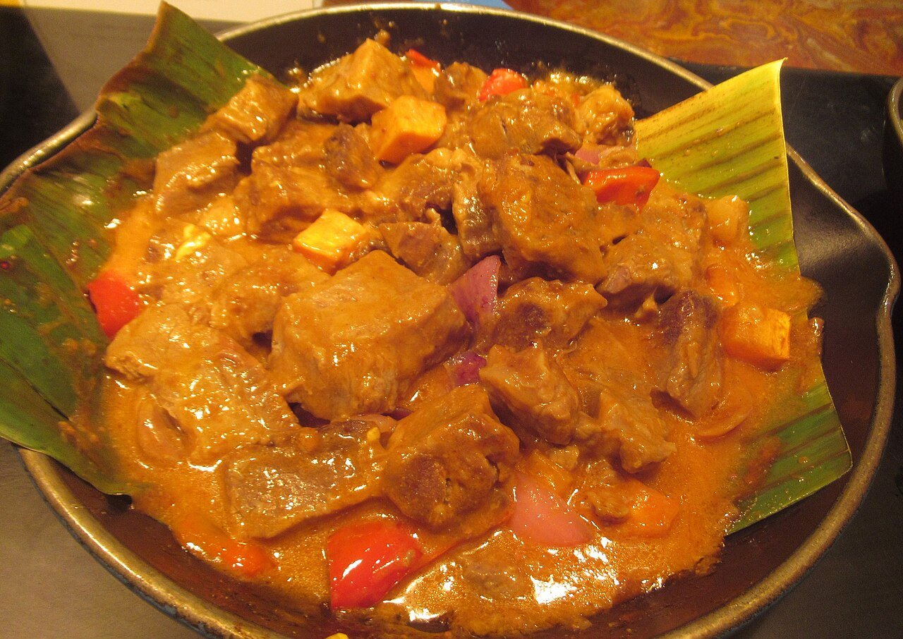 Representative photograph of Beef Caldereta. The source describes a coconut-milk caldereta; this draft uses tomato and liver spread without coconut milk.