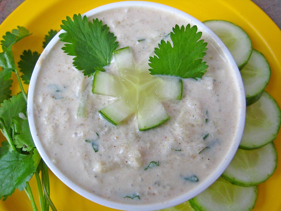 Representative photograph of cucumber raita